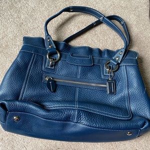 Leather Coach handbag.